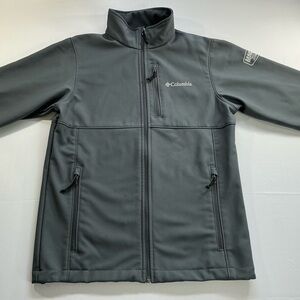 Columbia Gray Fleece Jacket with Blue Accent